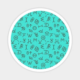 Brands on Turquoise Leather Magnet